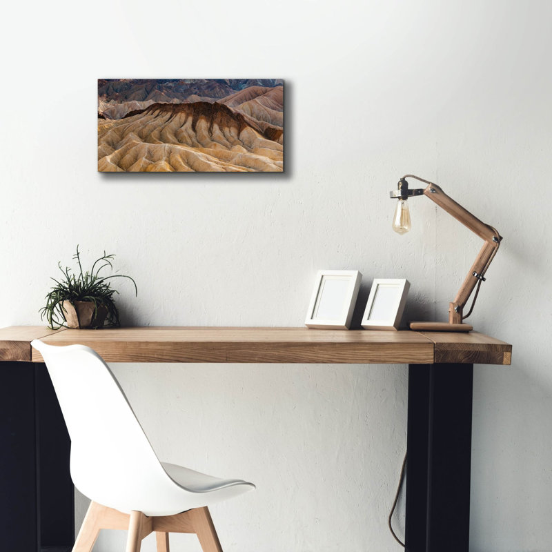  'Death Valley - Zabriskie Point Lines' by Epic Portfolio Canvas Wall Art, 24" x 12"
