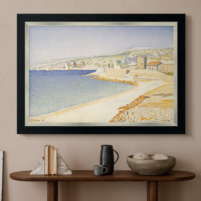 La jetée à Cassis, Opus 198, 1889 - Paul Signac - Toile encadrée sur mesure, 16x22 INNER SIZE, Framed Canvas