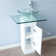 Hadalyn 23'' Single Bathroom Vanity with Tempered Glass Top