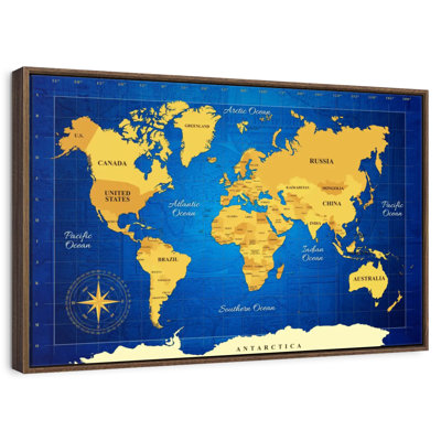 Carte du monde jaune