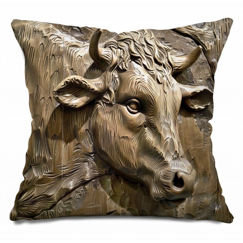 Coussin Trendy, Brun clair, H 16 po x l 16 po