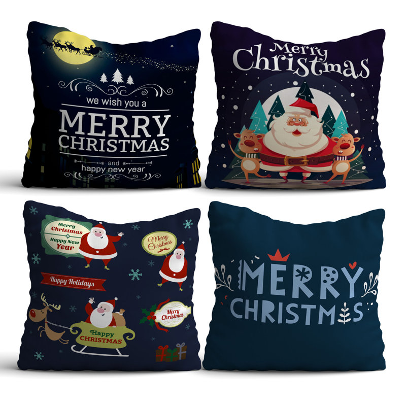 Premium Cushion Set (4 Pieces), 17.0 x 17.0 Inches, 50% Cotton / 50% Polyester | Machine Washable, Digital Print Design | Soft & Durable, Perfect for Living Room, Patio, and Bedroom Decor