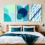 Abstrait géométrique et feuille tropicale tendue sur toile, impression minimaliste moderne (ensemble de 3)-1957137614