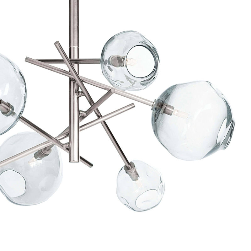 Molten Chandelier, Polished Nickel