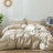 MooMee Lightweight Duvet Cover Set with Zipper Closure 8 Ties 100% Washed Cotton Linen Like Textured Soft Breathable All-Season-109236630-113571357