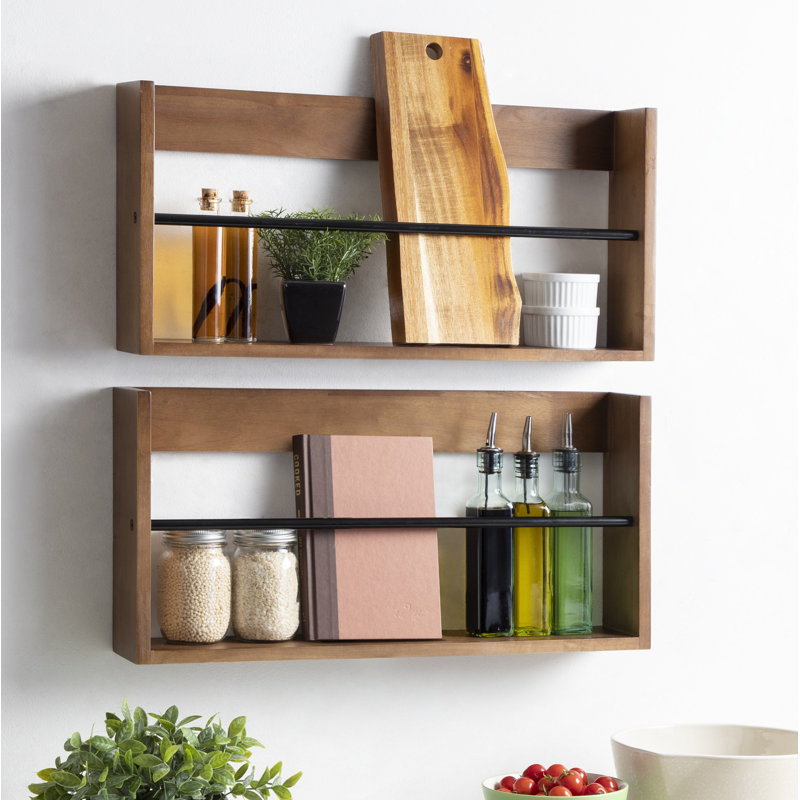 Tablette décorative 2 pièces Braelon, Brun