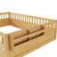 Structure de lit double Montessori avec rails hauts, lits en bois pour enfants avec éclairage et tablette de rangement-1128892963-1128892961