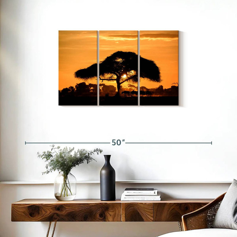 Silhouette d'acacia Harnek Amboseli, H 20 po x l 33 po