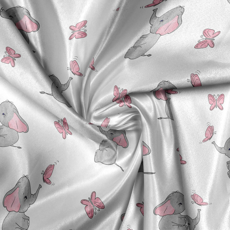 Rustic curtain, baby butterfly, gray pale pink and white