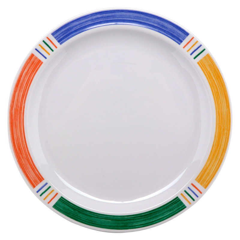 Grandes assiettes rondes en mélamine GET DP-910-BA, 10 po, Barcelona II (ensemble de 12)