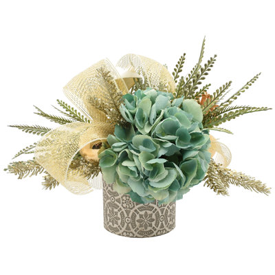Modern Holiday Hydrangea Arrangement