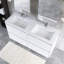 Meuble-lavabo double autoportant 60 po avec plateau en résine intégré 60 po-780253035