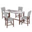 Ensemble de 4 tabourets de bar Mid-Century modernes de 40,4 po avec dossier, tabourets de bar rembourrés en lin avec pieds en bois massif pour la salle à manger de l'îlot de cuisine, gris (chaises 4 pièces)