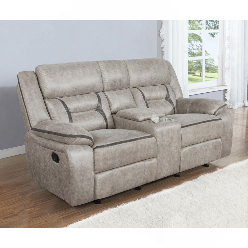 Causeuse-fauteuil coulissante avec console Taupe