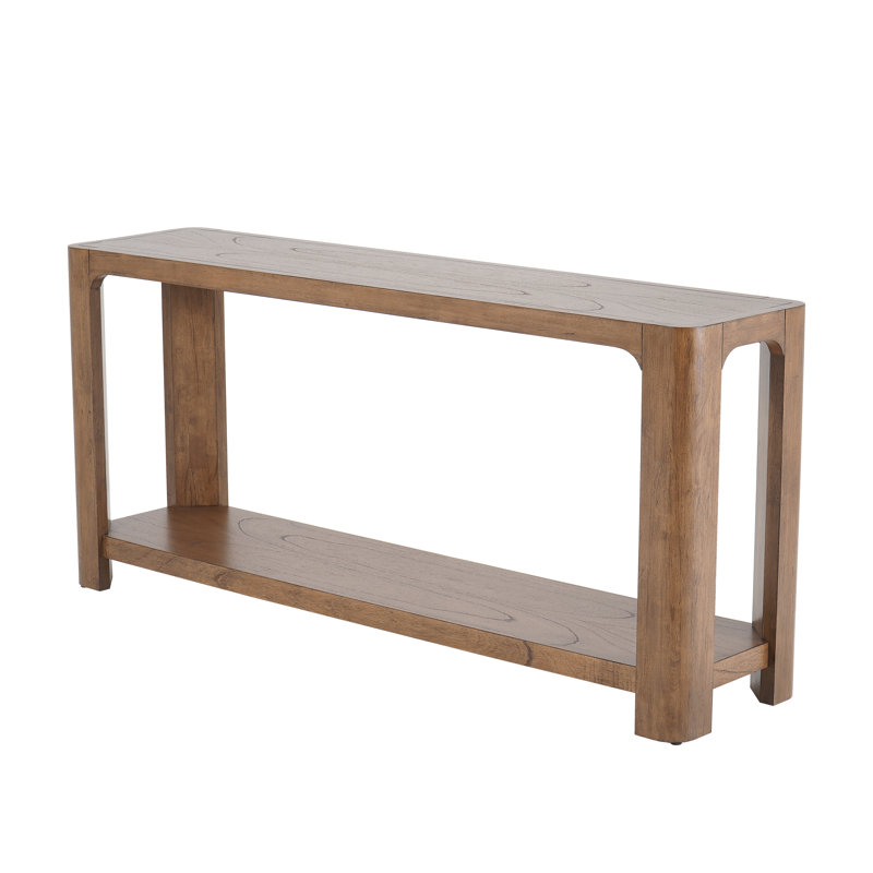 Burroughs 66" Console Table With Open Shelf, Walnut, Walnut, Walnut