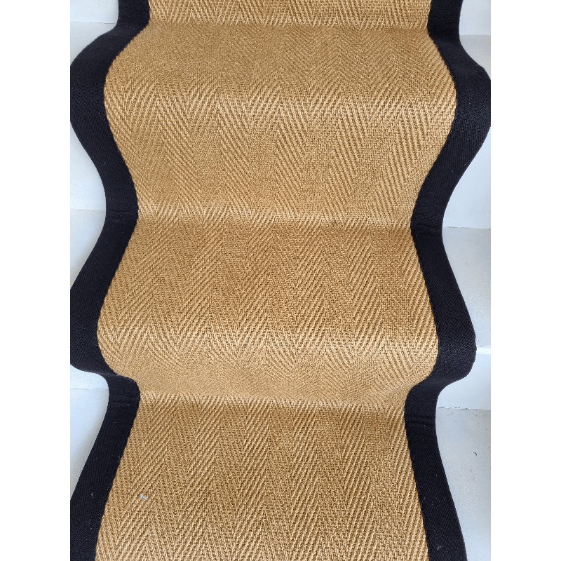 Jute Non-Slip Backing Brown Stair Tread