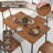 5 PCS Wood Square Kitchen Table & Chair Set with Metal Frame Storage Rack