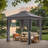 8 Ft. W x 8 Ft. D Soft Top Steel Patio Gazebo with 2-Tier Canopy and Zippered Mesh Netting for Outdoor, Patio, Garden, and Backyard Activities-113390026