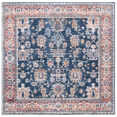 Ralph Lauren Bennet Power Loomed, Polyester, Dark Blue / Red Area Rug