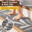 Tapis d'escalier pour marches en bois avec motif de feuille 3D, avec support en TPE, gris