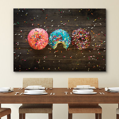 Kitchen Food " Strawberry, Blueberry & Chocolate Sprinkled Donuts Fruit "