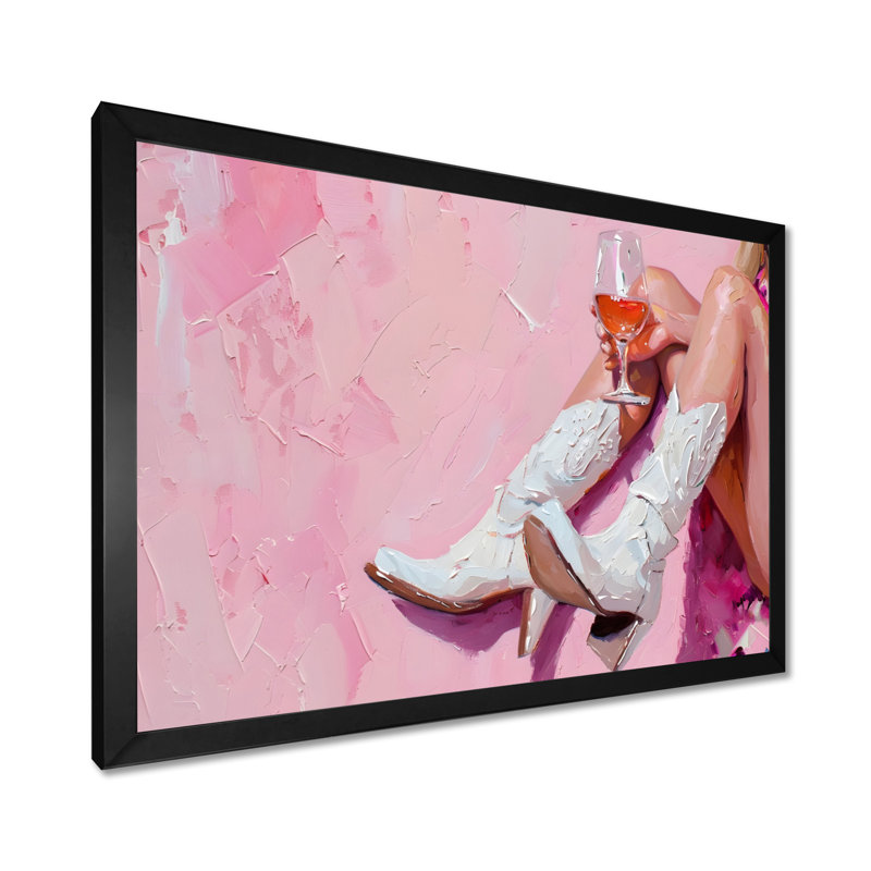 Braylen - Cowgirls Wall Art Living Room, Toile encadrée noire simple, H 30 po x l 40 po x P 1,5 po