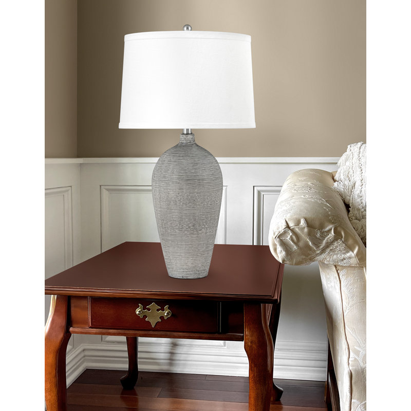 Lampe de table en céramique 28 po Monza, Gris