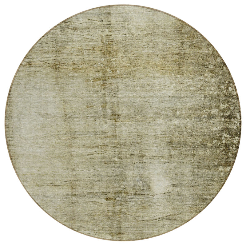 Washable Abstract Indoor / Outdoor Rug, Round 8'