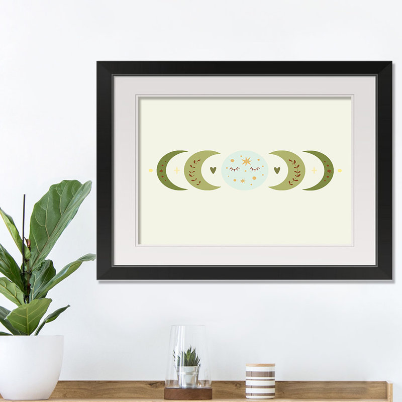 Phases de lune, art encadré, H 30 po x l 20 po x P 1 po