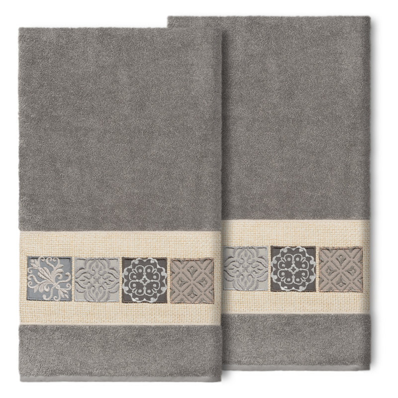 Vivian Midweight Bath Towel, Dark Gray