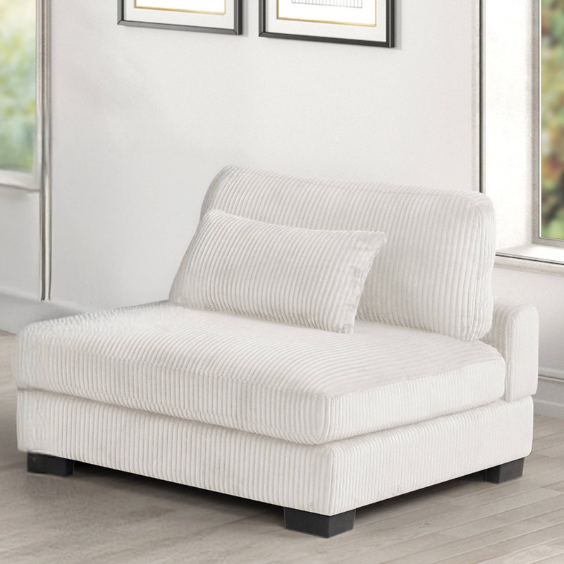 Chaise rembourrée de style moderne, Crème, crème