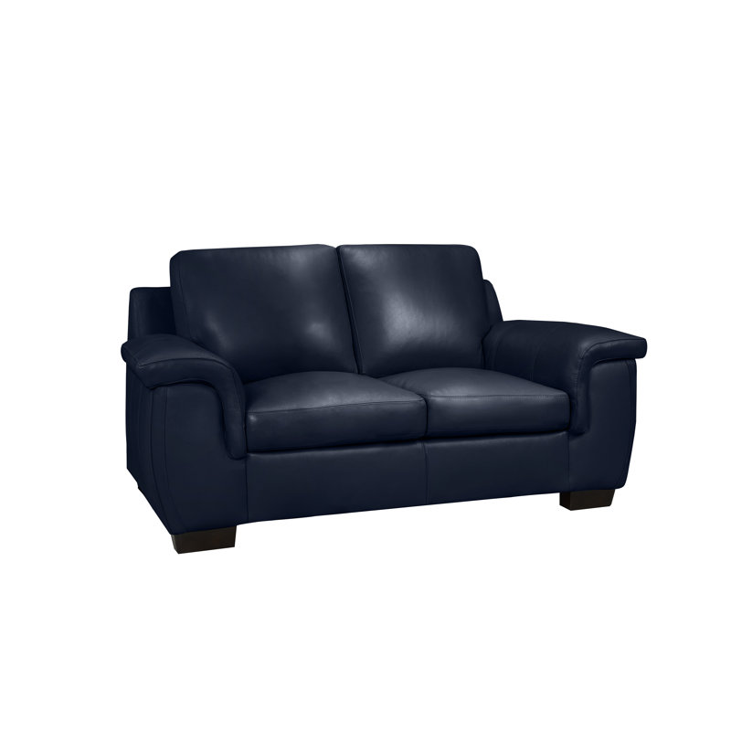 Canapé Awa, Cuir gris nuage, H 36 po x l 68 po x P 37 po
