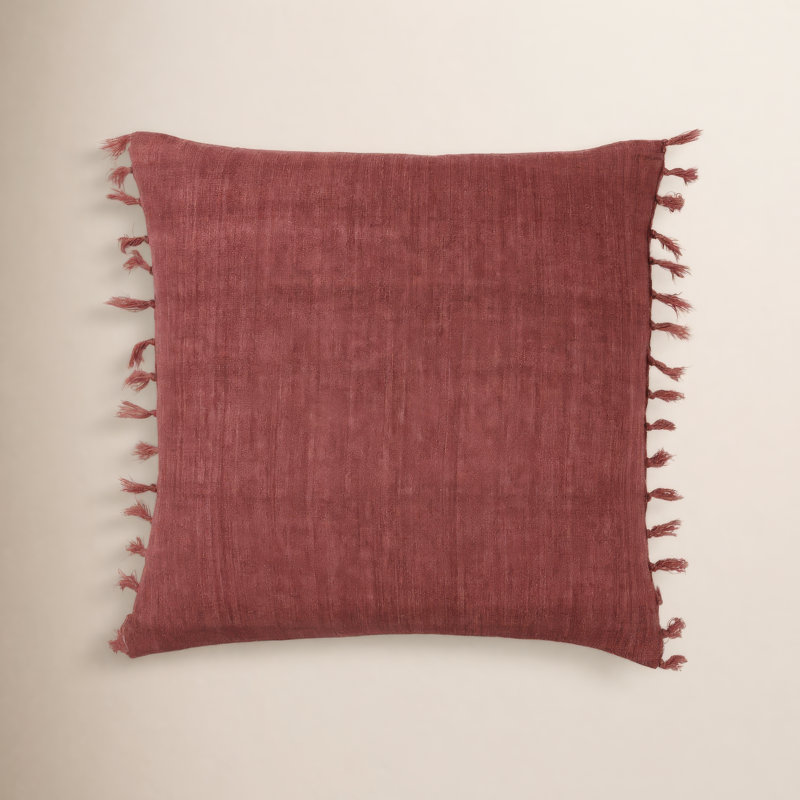 Sharron Square 100% Linen Pillow, Apple Butter, Down