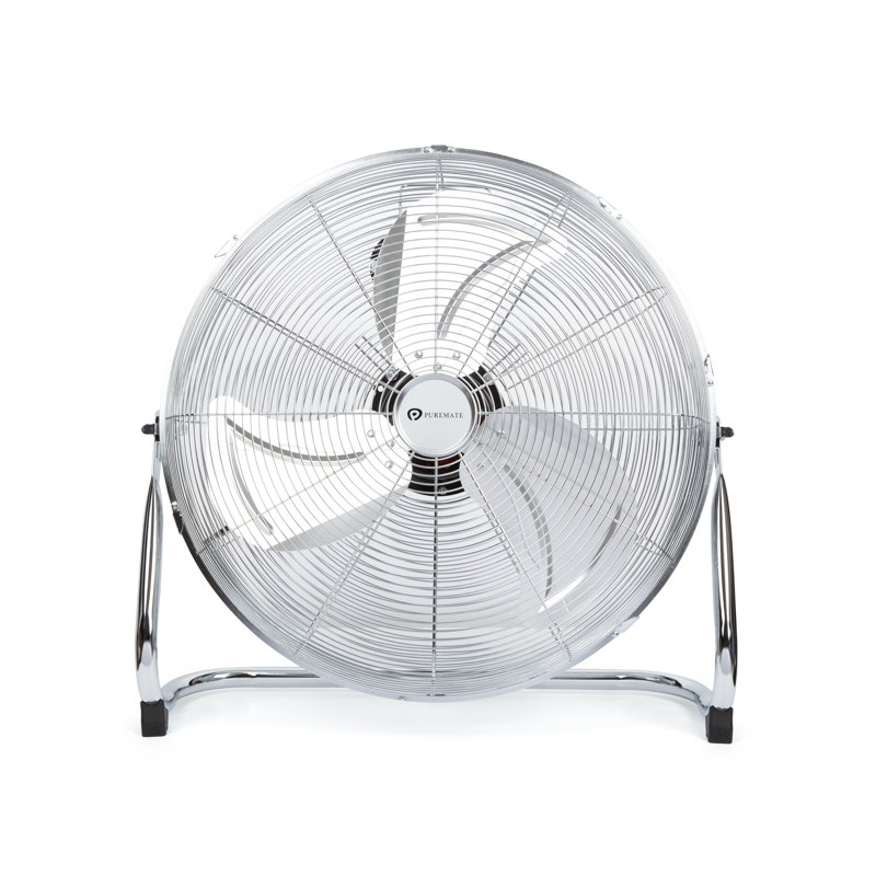 PureMate 20 Inch Chrome Gym Floor Fan, 44cm H x 43cm W x 18.5cm D