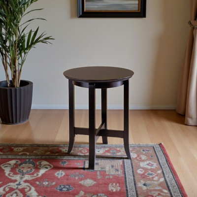 Aislin Modern Wood Round End Table in Espresso Finish, 21.97" H X 18.03" W X 18.03" D