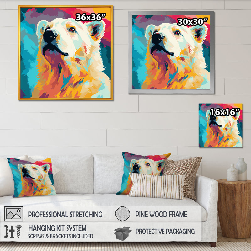 Portrait d'un ours polaire arctique «Whispers» arctique, Toile tendue, H 36 po x l 36 po x P 1,5 po