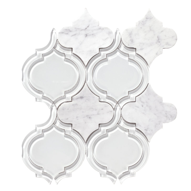 Arabesque Mosaic Tile, White