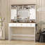 Coiffeuse Farmhouse avec miroir lumineux et rangement