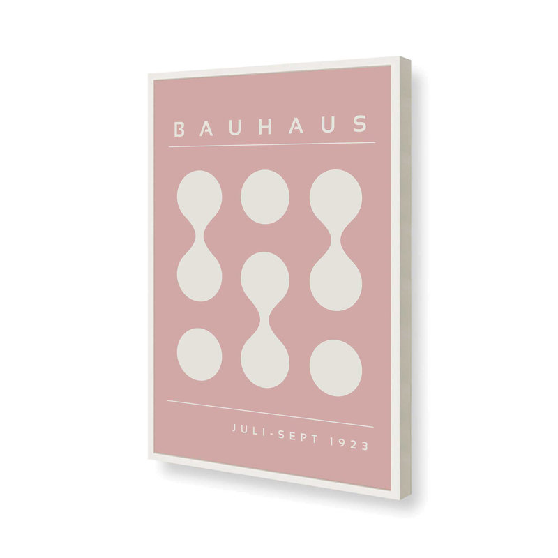 Impression sur roulettes rose Bauhaus Flow II, H 17 po x l 13 po x P 1,25 po, Reproduction encadrée sans passe-partout