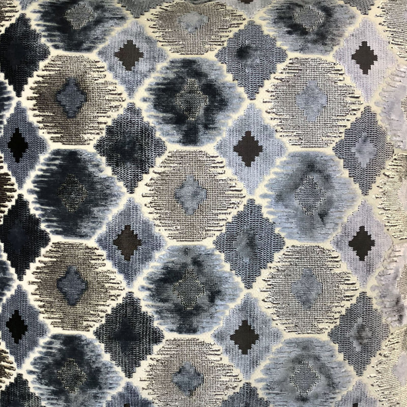Geometric Cut Velvet | Gretty Fabric_GRETTY, Steel