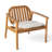 A Pair Of Club Chairs With Beige Cushions, Wood Frame, Eucalyptus Legs, Slightly Curved Back And Slatted Seat, For Patio Use 2 Featuring Removable Build, Modern Design , Outdoor Comfort