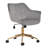Modern Velvet Office Chair With Adjustable Swivel Gold Base