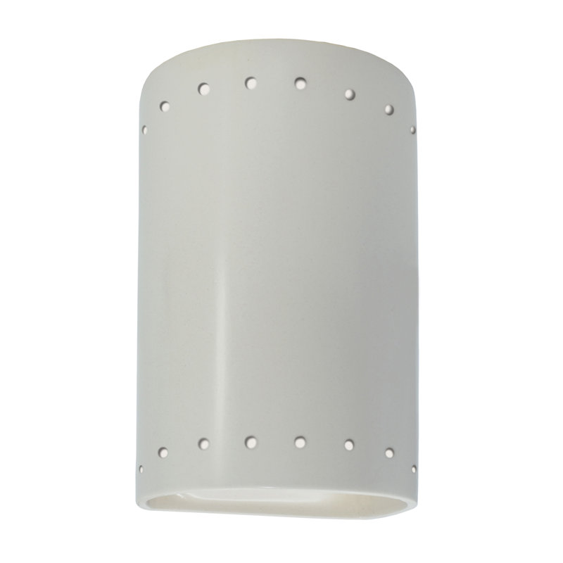 Diandrea Ceramic Wall Light, Matte White, Incandescent, 9.5" H x 5.75" W x 4.75" D