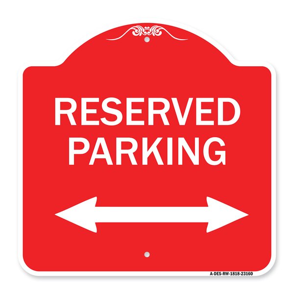 Signmission Designer Series Sign - Reserved Parking (Arrow Pointing ...