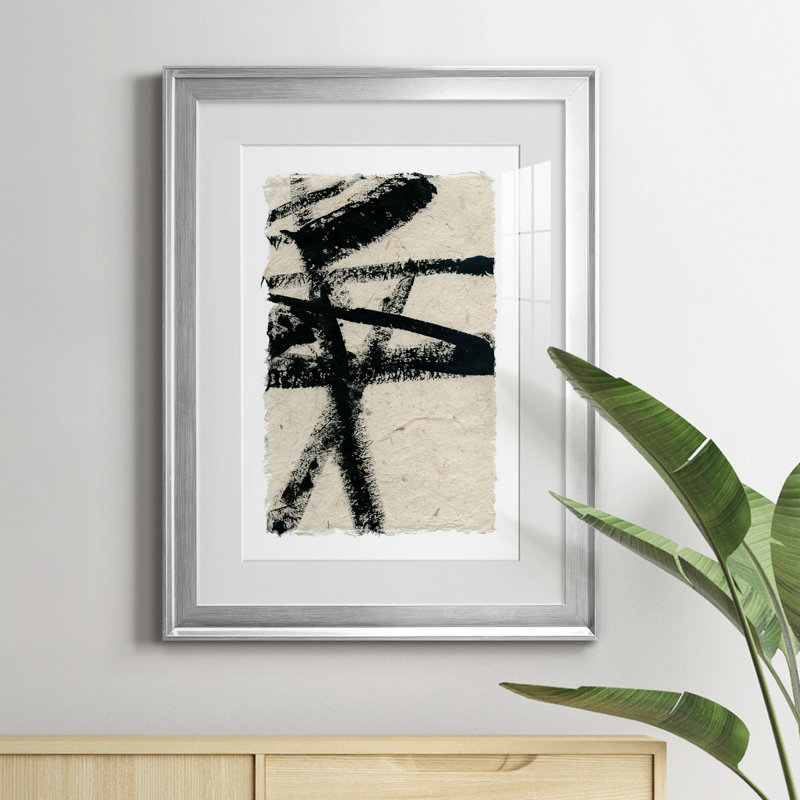 Lignes croisées III - Peinture sur toile encadrée, H 30,5 po x l 22,5 po x P 1 po, Argent