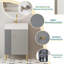 21.6" Contemporary Bathroom Vanity With Ceramic Sink, Soft-Close Door & Left-Side Open Shelving, Grey
