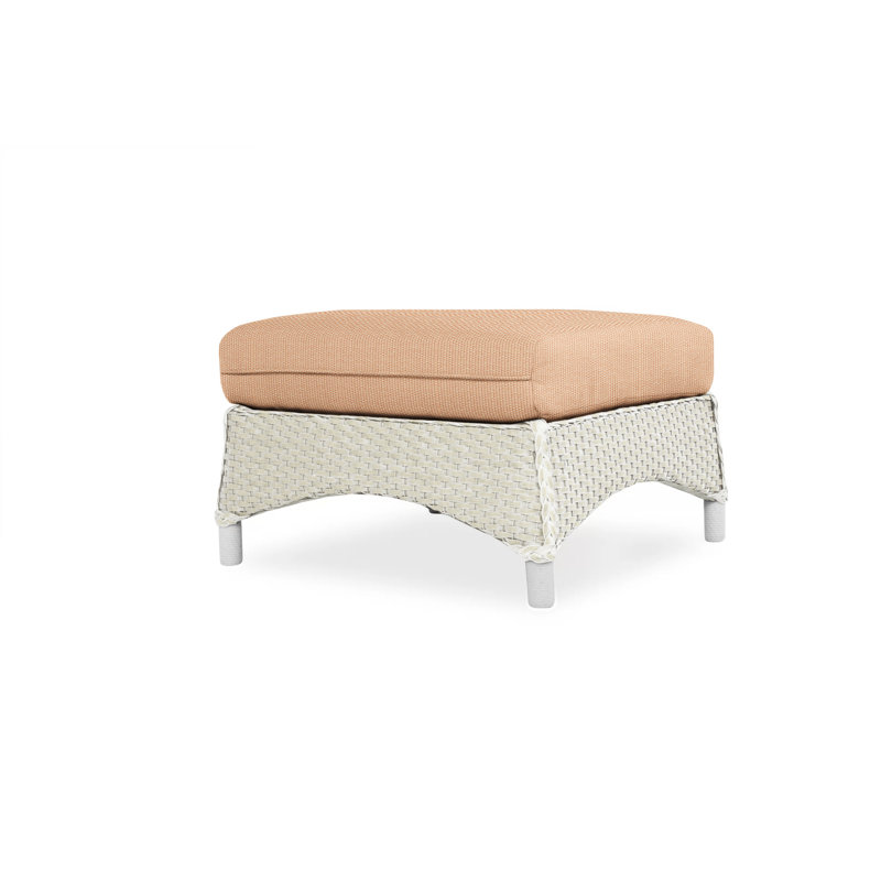 Mandalay Outdoor Ottoman, Antique White, Bright Side Fog