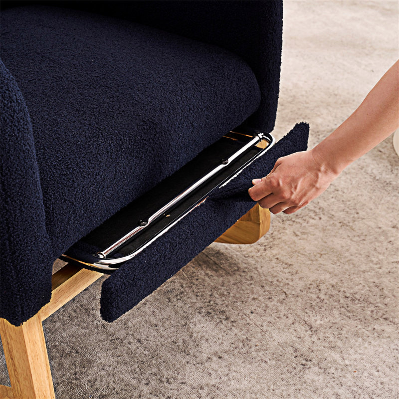 Chaise longue berçante avec repose-pieds Accent, Bleu