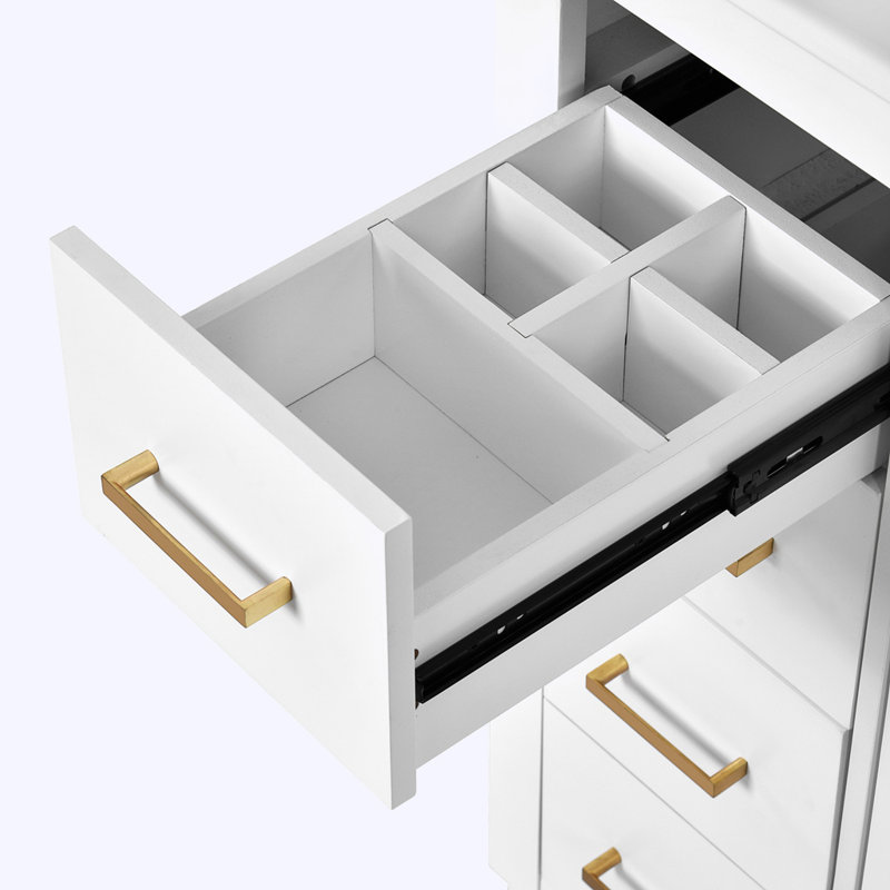 Ensemble de meuble-lavabo autoportant avec lavabo en céramique, Blanc
