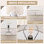 Lampe de table 21 po moderne en céramique texturée avec abat-jour en lin-2009893743